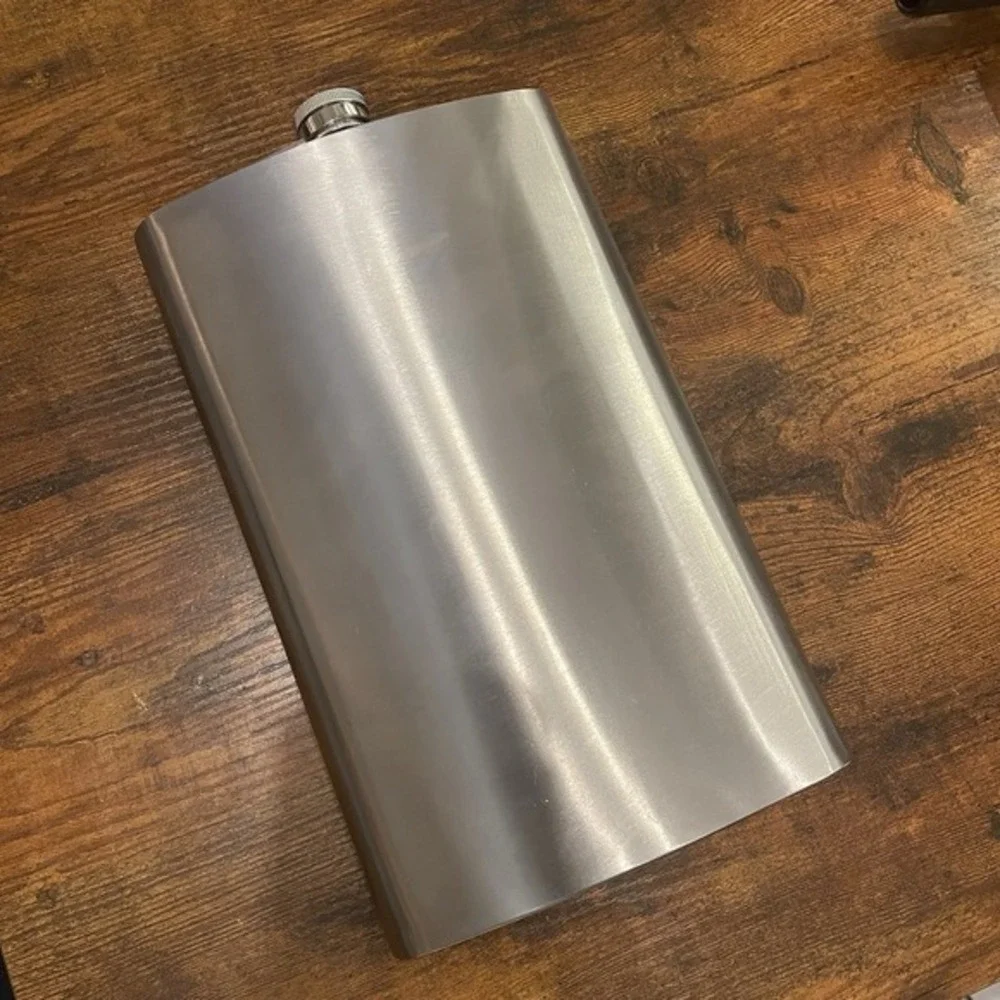 ✅ 64 oz Stainless Steel Hip Flask Jumbo Giant Oversized Liquor Canteen #️⃣0247
